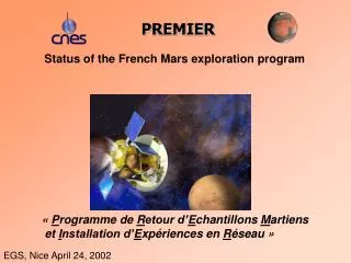 Status of the French Mars exploration program