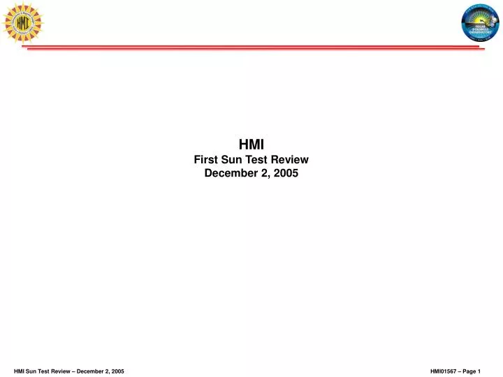 hmi first sun test review december 2 2005