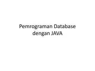 pemrograman database dengan java