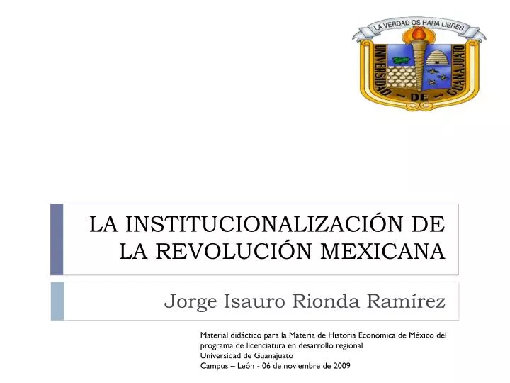 la institucionalizaci n de la revoluci n mexicana