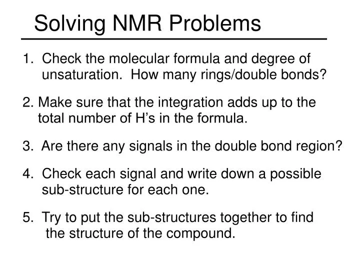 solving nmr problems