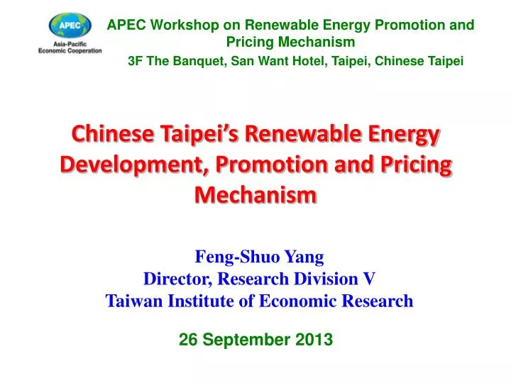 chinese taipei s renewable energy development promotion and pricing mechanism
