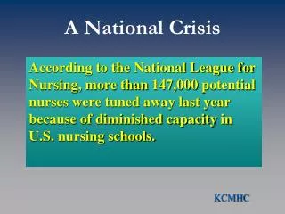 A National Crisis