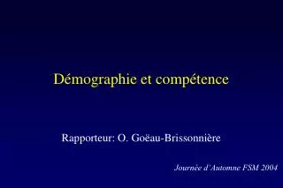 d mographie et comp tence