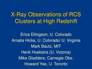 X-Ray Observations of RCS Clusters at High Redshift