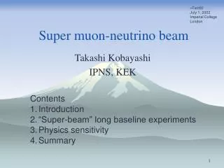 Super muon-neutrino beam