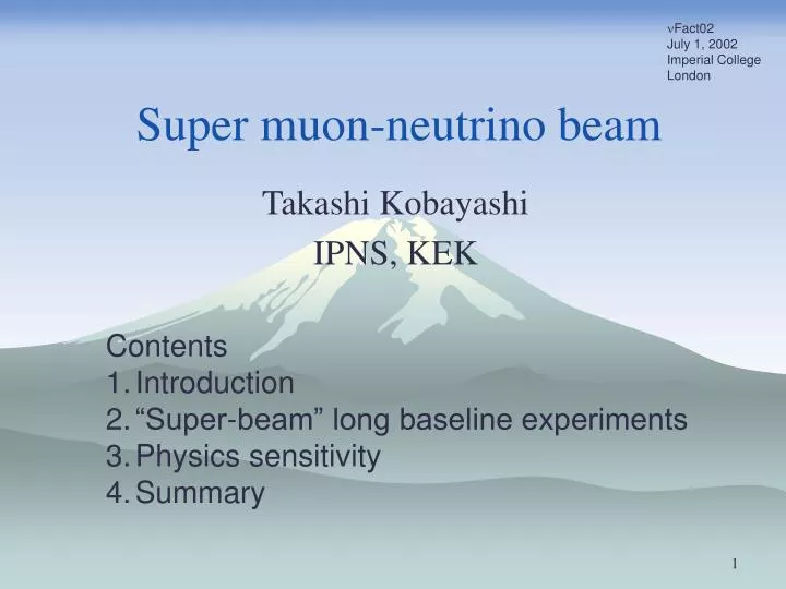 super muon neutrino beam