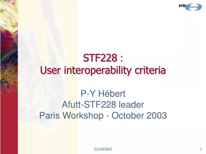 stf228 user interoperability criteria