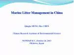 Marine Litter Management in China Qingjia MENG, Hao CHEN - slide 1