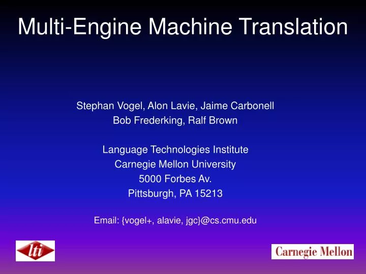 multi engine machine translation