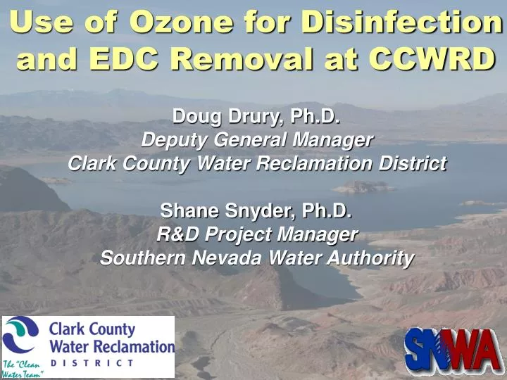 use of ozone for disinfection and edc removal at ccwrd