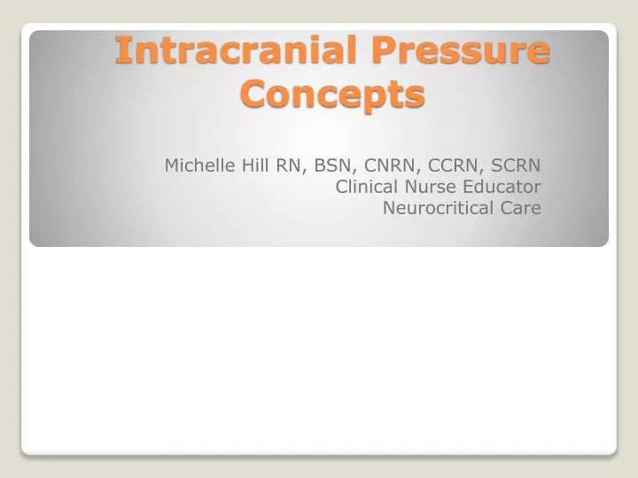 intracranial pressure concepts