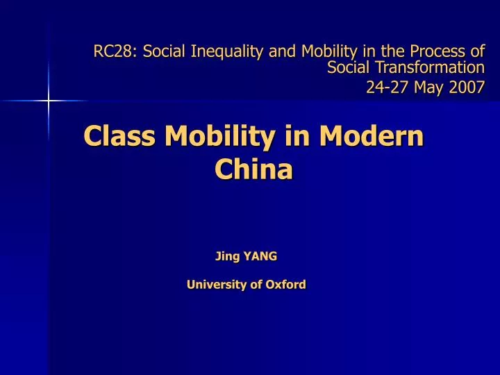 class mobility in modern china