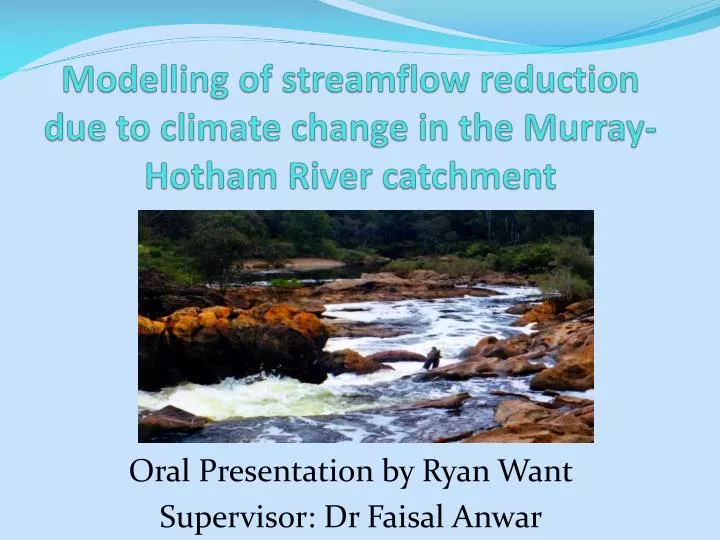 modelling of streamflow reduction due to climate change in the murray hotham river catchment