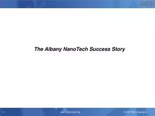 The Albany NanoTech Success Story