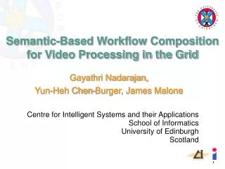 Semantic-Based Workflow Composition for Video Processing in the Grid
