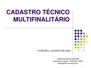 cadastro t cnico multifinalit rio