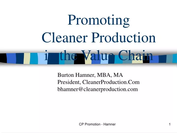 promoting cleaner production in the value chain