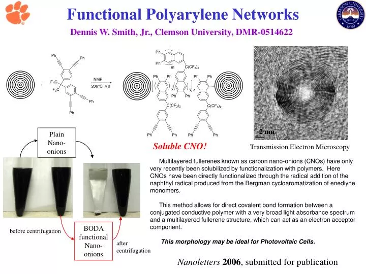 functional polyarylene networks