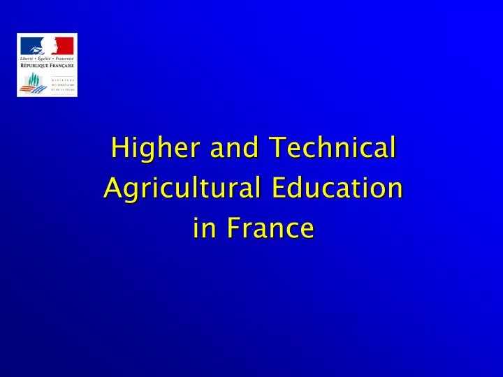 higher and technical agricultural education in france