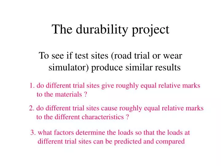 the durability project