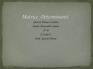 matrice determinan ti