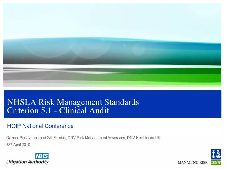 nhsla risk management standards criterion 5 1 clinical audit