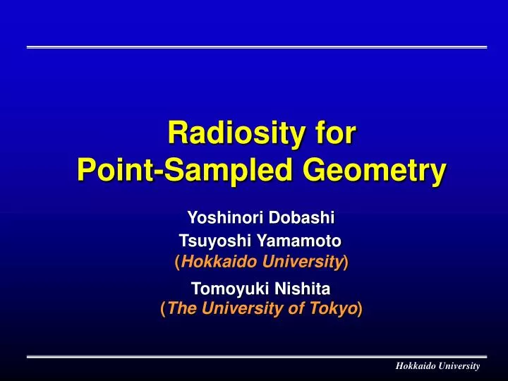 radiosity for point sampled geometry