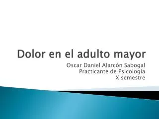 dolor en el adulto mayor