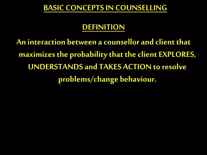 basic concepts in counselling