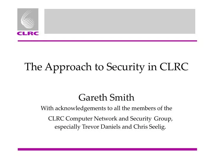 the approach to security in clrc