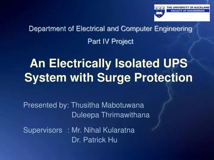 an electrically isolated ups system with surge protection