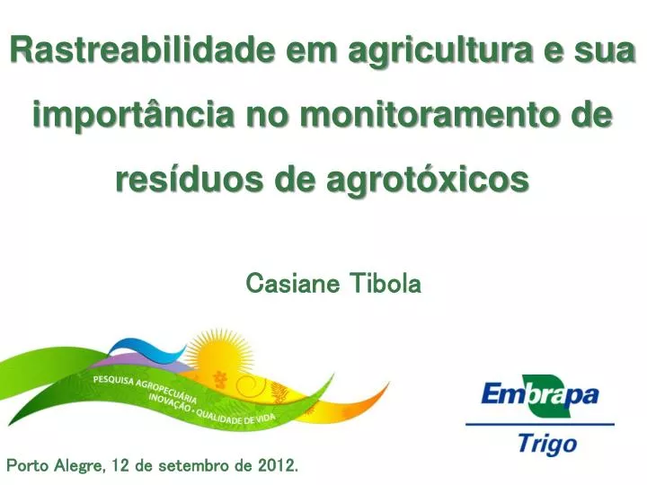 rastreabilidade em agricultura e sua import ncia no monitoramento de res duos de agrot xicos