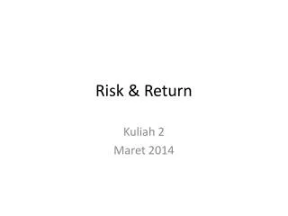 risk return
