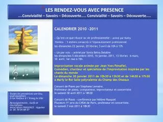 les rendez vous avec presence convivialit savoirs d couverte convivialit savoirs d couverte