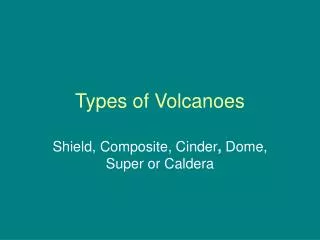Types of Volcanoes