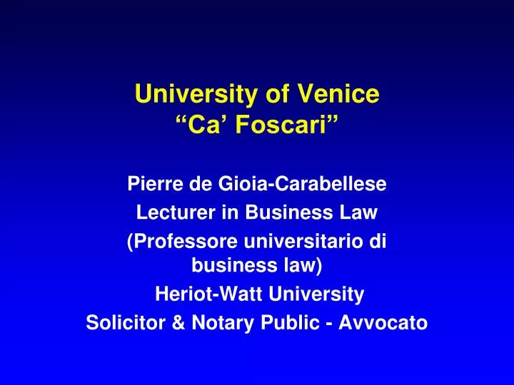 university of venice ca foscari