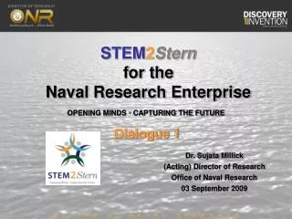 Dr. Sujata Millick (Acting) Director of Research Office of Naval Research 03 September 2009