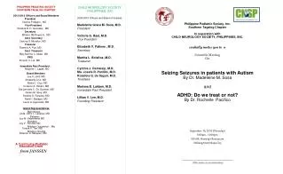 Philippine Pediatric Society, Inc. Southern Tagalog Chapter In ooperation with