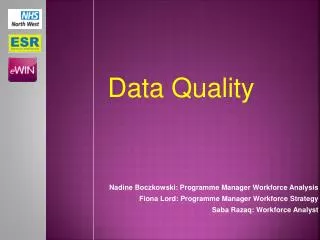 Nadine Boczkowski: Programme Manager Workforce Analysis