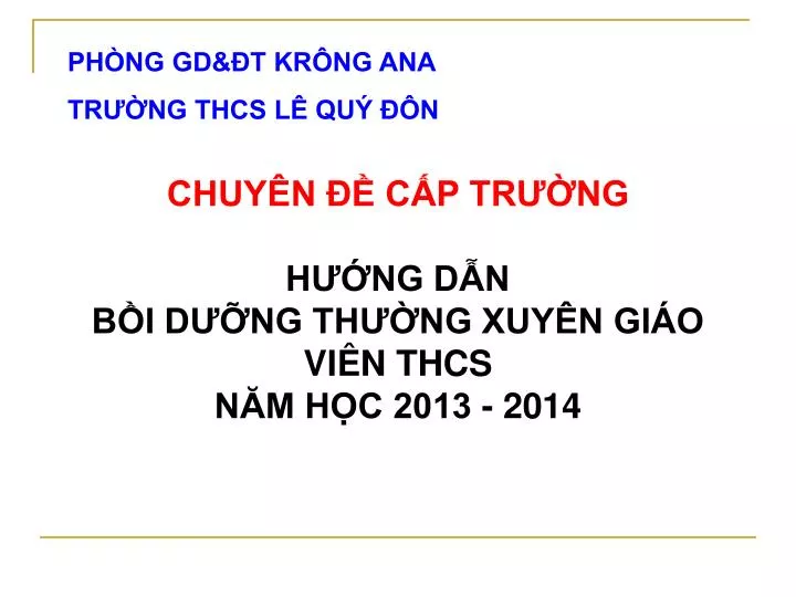 chuy n c p tr ng h ng d n b i d ng th ng xuy n gi o vi n thcs n m h c 2013 2014