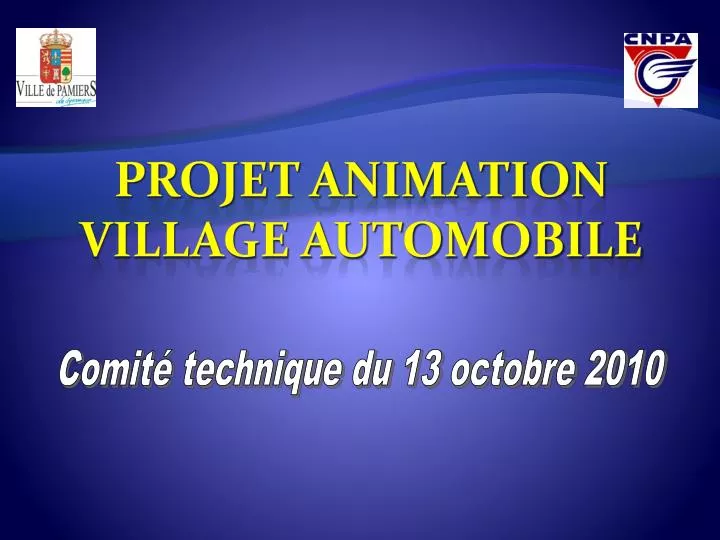 projet animation village automobile
