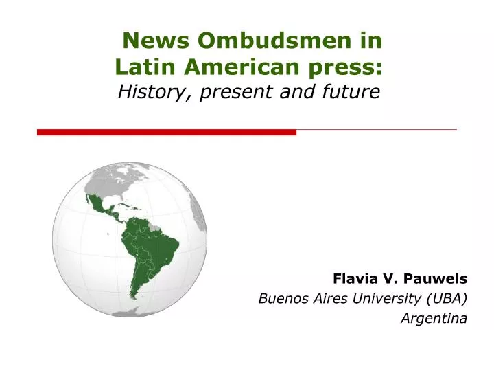 news ombudsmen in latin american press history present and future