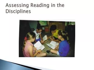 Assessing Reading in the Disciplines