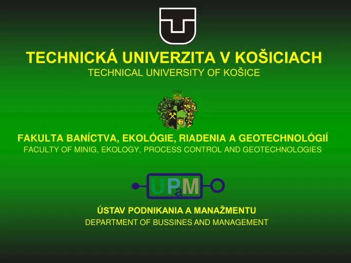 technick univerzita v ko iciach technical university of ko ice