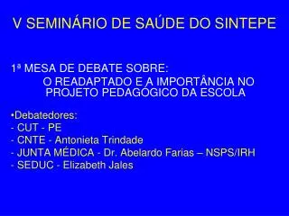 v semin rio de sa de do sintepe