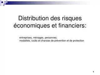 distribution des risques conomiques et financiers