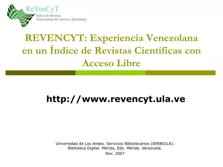 revencyt experiencia venezolana en un ndice de revistas cient ficas con acceso libre