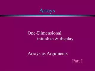 Arrays