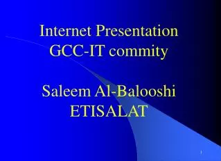 Internet Presentation GCC-IT commity Saleem Al-Balooshi ETISALAT